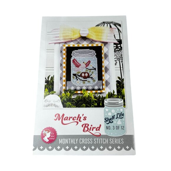 Shelf Life Other - March Bird Shelf Life Cross Stitch Pattern Kit NEW Its Sew Emma Monthly Jar